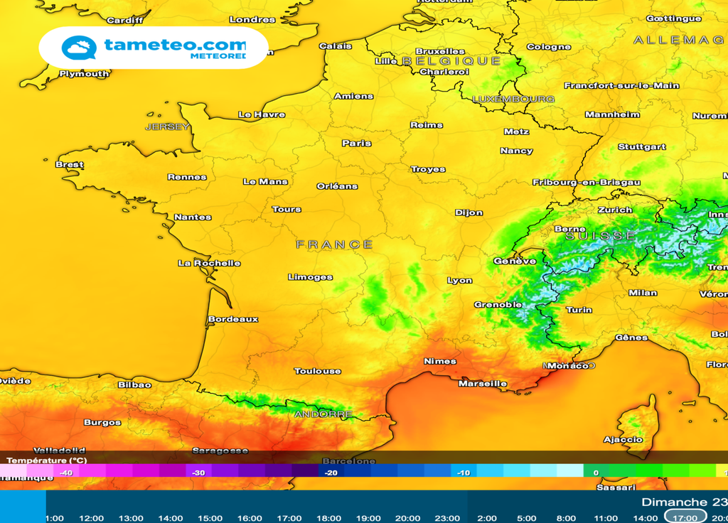 Les températures amorcent une baisse pour la journée de dimanche mais la douceur sera tout de même au rendez-vous sur nombre de départements.
