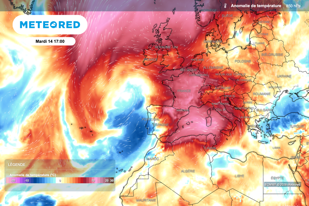 Présence d'une goutte froide sur le proche Atlantique. Présence d'une goutte froide sur le proche Atlantique.