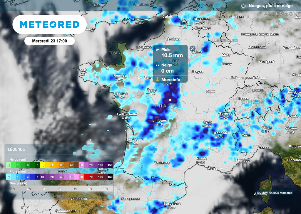 Une perturbation active traversera la France mercredi.