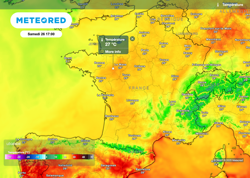 Des températures à nouveau plus estivales attendues à partir du week-end prochain.