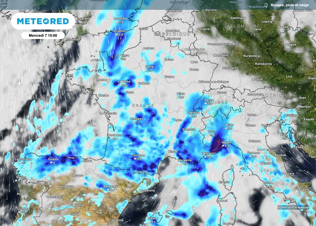 Des pluies et orages possibles aussi dans l'ouest de l'hexagone cet après-midi. Des pluies et orages possibles aussi dans l'ouest de l'hexagone cet après-midi.