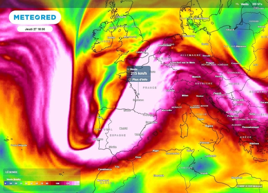 Un puissant courant jet concerne la France ce jeudi, pouvant favoriser les orages violents Un puissant courant jet concerne la France ce jeudi, pouvant favoriser les orages violents