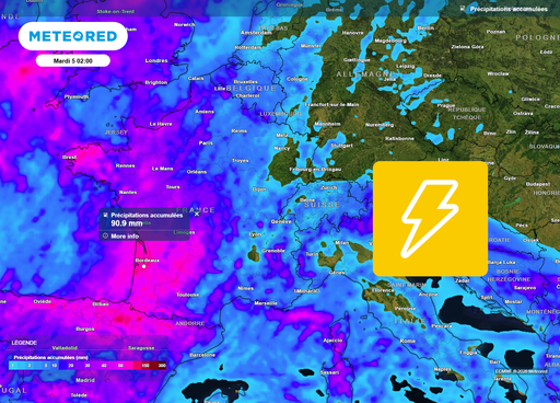 Orages violents en France &agrave; partir du 2 mai : la pr&eacute;vision du mod&egrave;le europ&eacute;en surveill&eacute;e par les experts