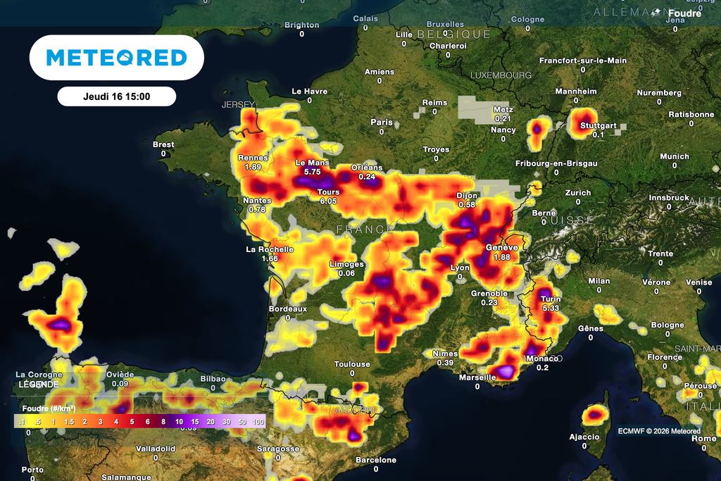Des orages parfois violents attendus cet après-midi et ce soir dans de nombreuses régions. Des orages parfois violents attendus cet après-midi et ce soir dans de nombreuses régions.