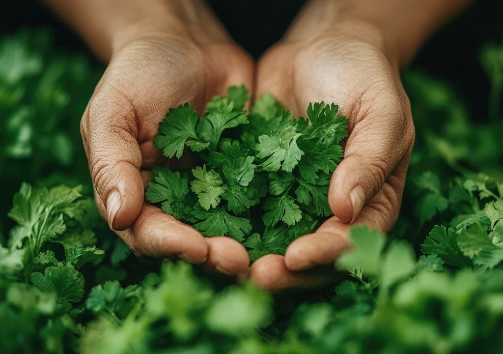 Preservar os saberes ancestrais ligados ao coentro e adaptar a planta às condições climáticas do Alentejo são os objetivos da investigação conduzida no Politécnico de Portalegre. Imagem gerada por IA: kardaska via Adobe Stock
