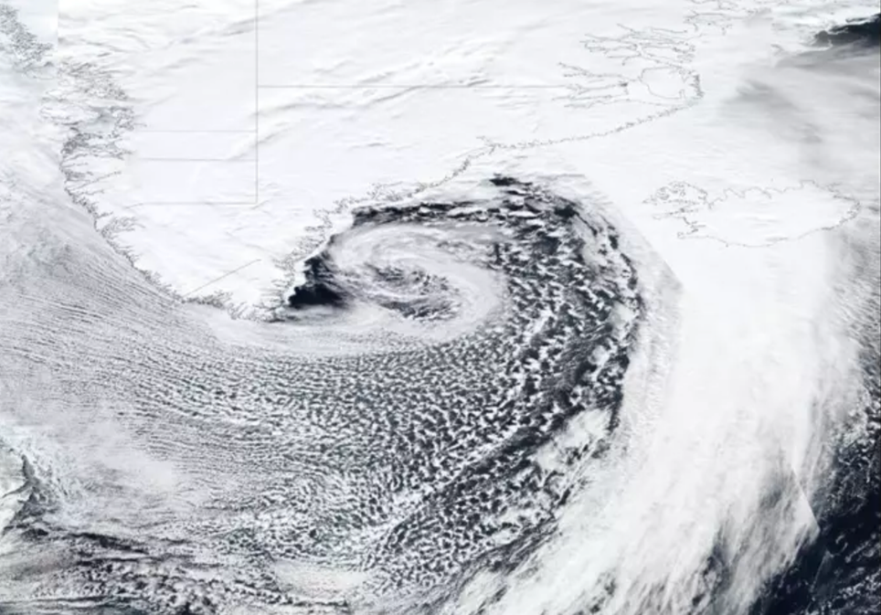 Intensos temporales de nieve provocados por ríos atmosféricos podrían mitigar el deshielo de la capa de Groenlandia Depresión por deshielo de Groenlandia 14 de marzo de 2022.