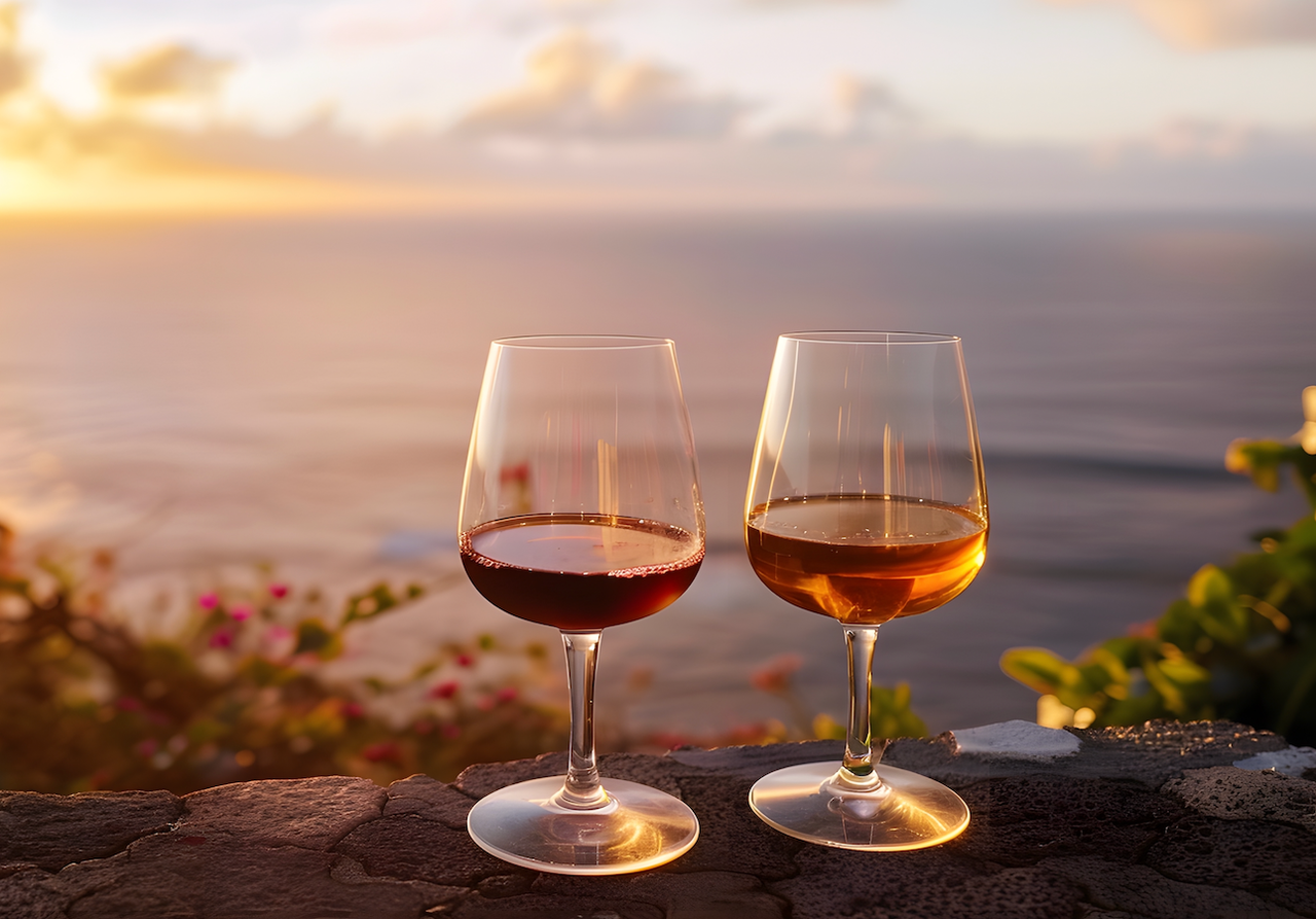Entre as paisagens deslumbrantes, os vinhos da Madeira aliam a tradição à inovação, celebrando o terroir insular.