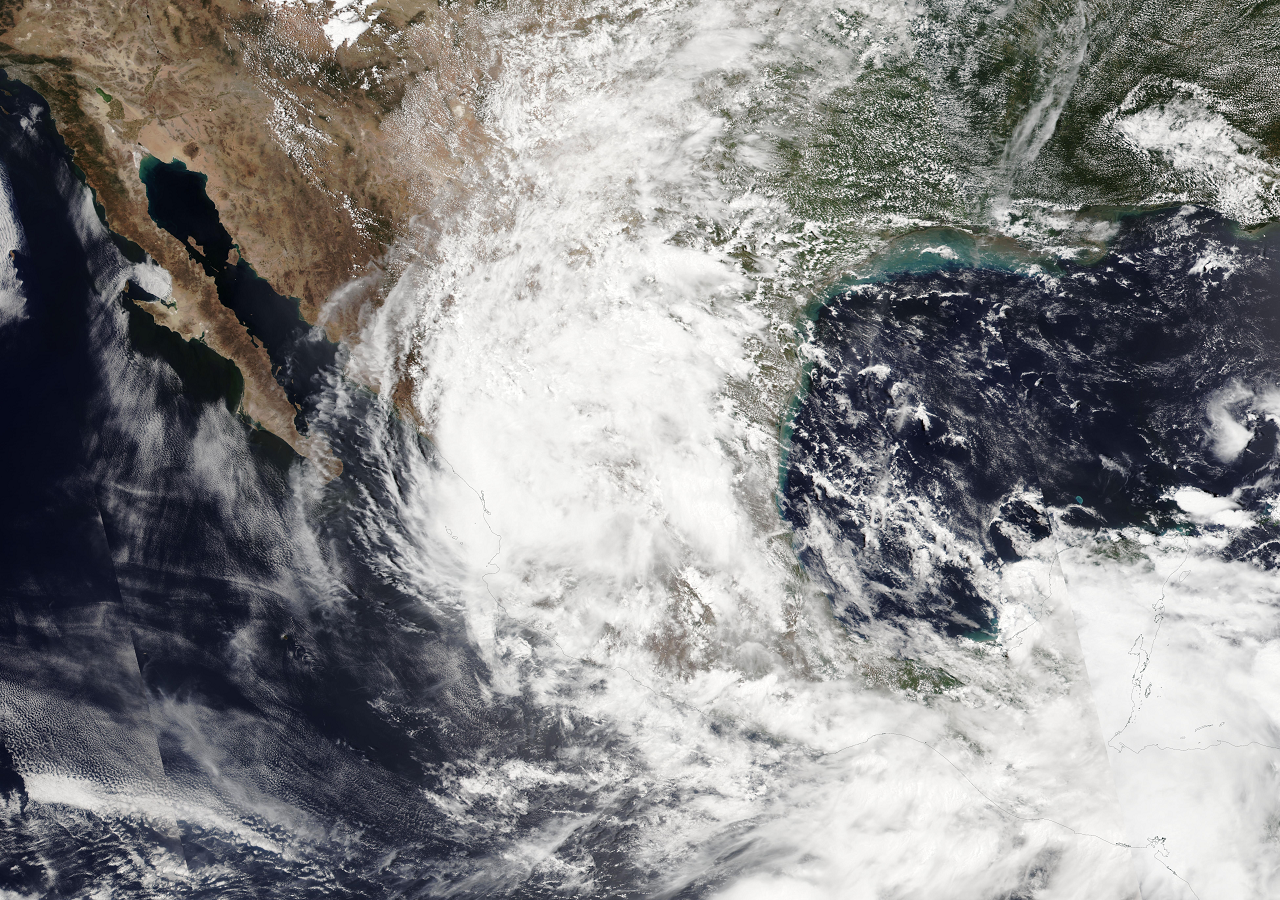 A mediados de junio, la tormenta tropical Alberto impactó a México junto con el Giro Centroamericano; la Oscilación de Madden-Julian potencializa estos eventos. Foto NASA.