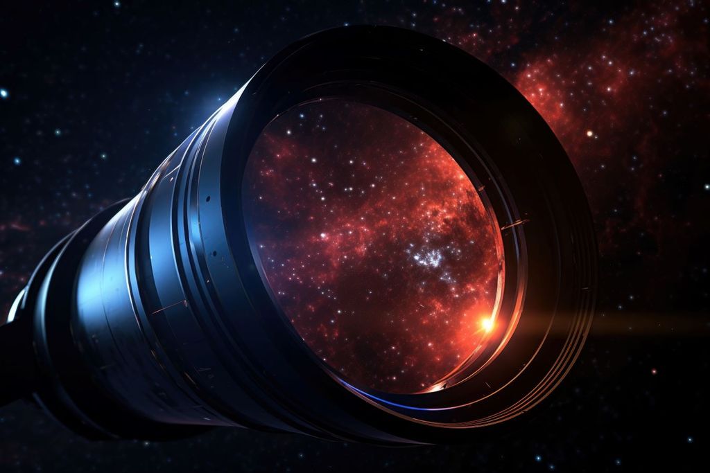 representación de un telescopio observando el espacio