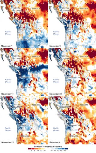 Otoño muy húmedo en el noroeste del Pacífico