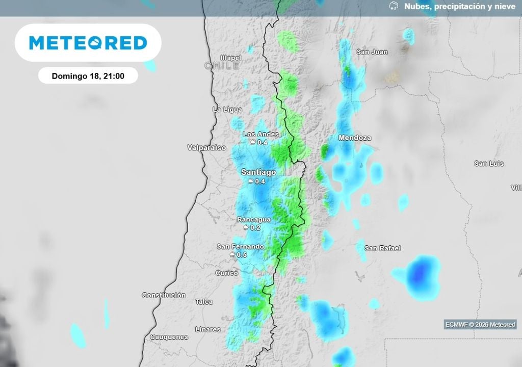 Inestabilidad La inestabilidad comenzará a aproximarse a Santiago desde la noche del próximo domingo según muestra el ECMWF.