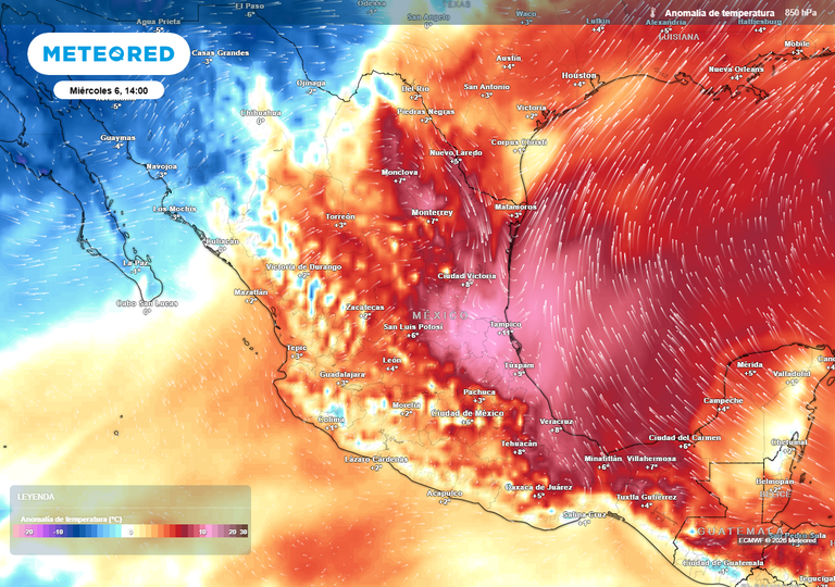 &iexcl;Otro anticicl&oacute;n en M&eacute;xico! Las temperaturas vuelven a incrementarse hasta extremas de 45 &deg;C, previo a intensas lluvias