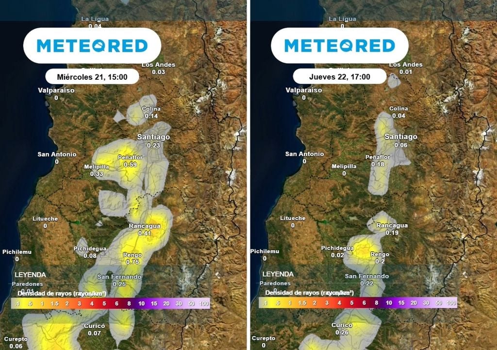 La probabilidad de tormentas eléctricas seguirá presente en Santiago los próximos días: sigue la lluvia y la inestabilidad.