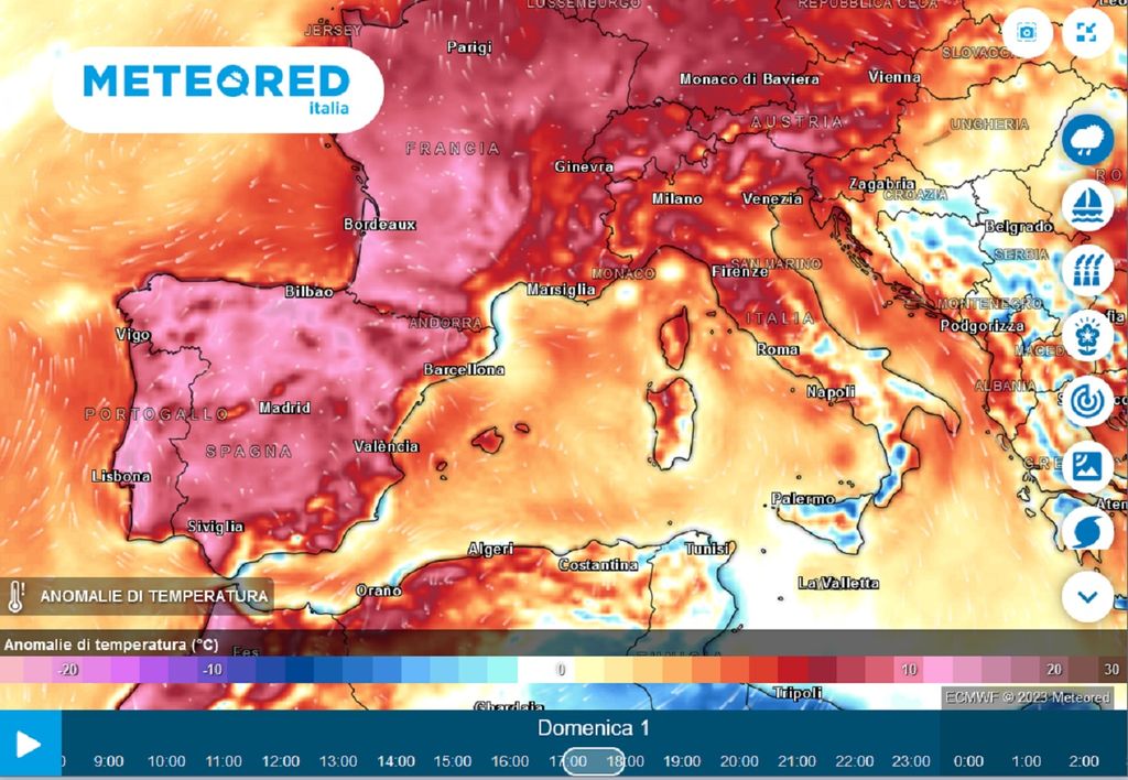 anomalía caliente en Europa