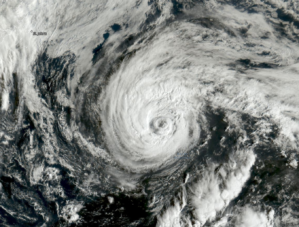Image satellite de l'ouragan Danielle ce mardi à 18h.