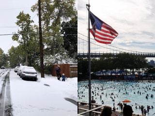 Outono nos EUA traz condições de inverno e verão ao mesmo tempo