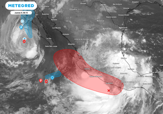 Pacífico mexicano muy activo con ciclones: favorece aguaceros con acumulados de hasta 250 mm durante este jueves