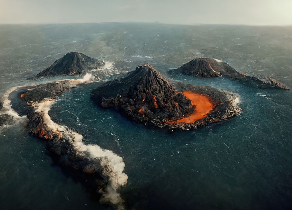 Neue Insel Ausbruch Tonga