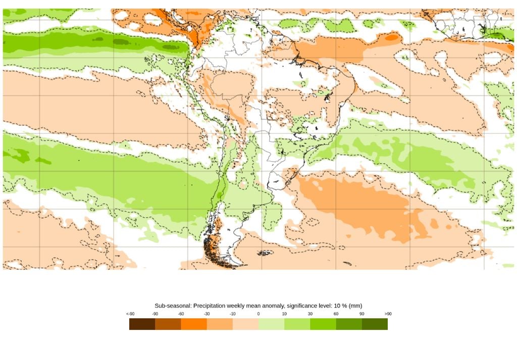 A primeira quinzena de julho deve ter alternância entre áreas mais secas e faixas de umidade, com chuva irregular sobre parte do Brasil central.