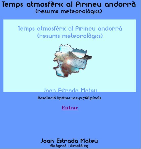 Página Web De Meteorología Y Climatología Del Pirineo Andorrano