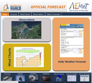Página Web especial de meteorología dedicada al campeonato mundial de vela Santander 2014