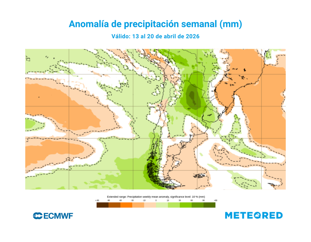 Lluvias sobre lo normal se concentrarían en el norte y sur de Chile, mientras que la zona central se mantendría con déficit o precipitaciones normales y bajo lo habitual.