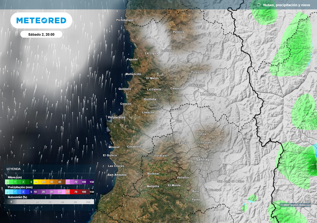 mapa de nubes y lluvia.