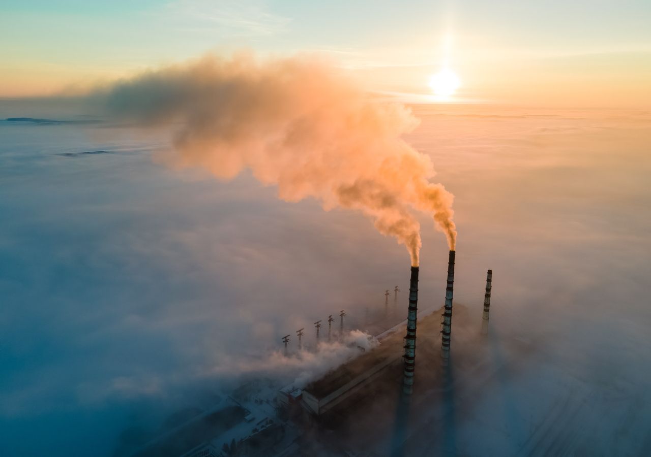 Central elétrica a carvão, um dos principais emissores de CO2 para a atmosfera.