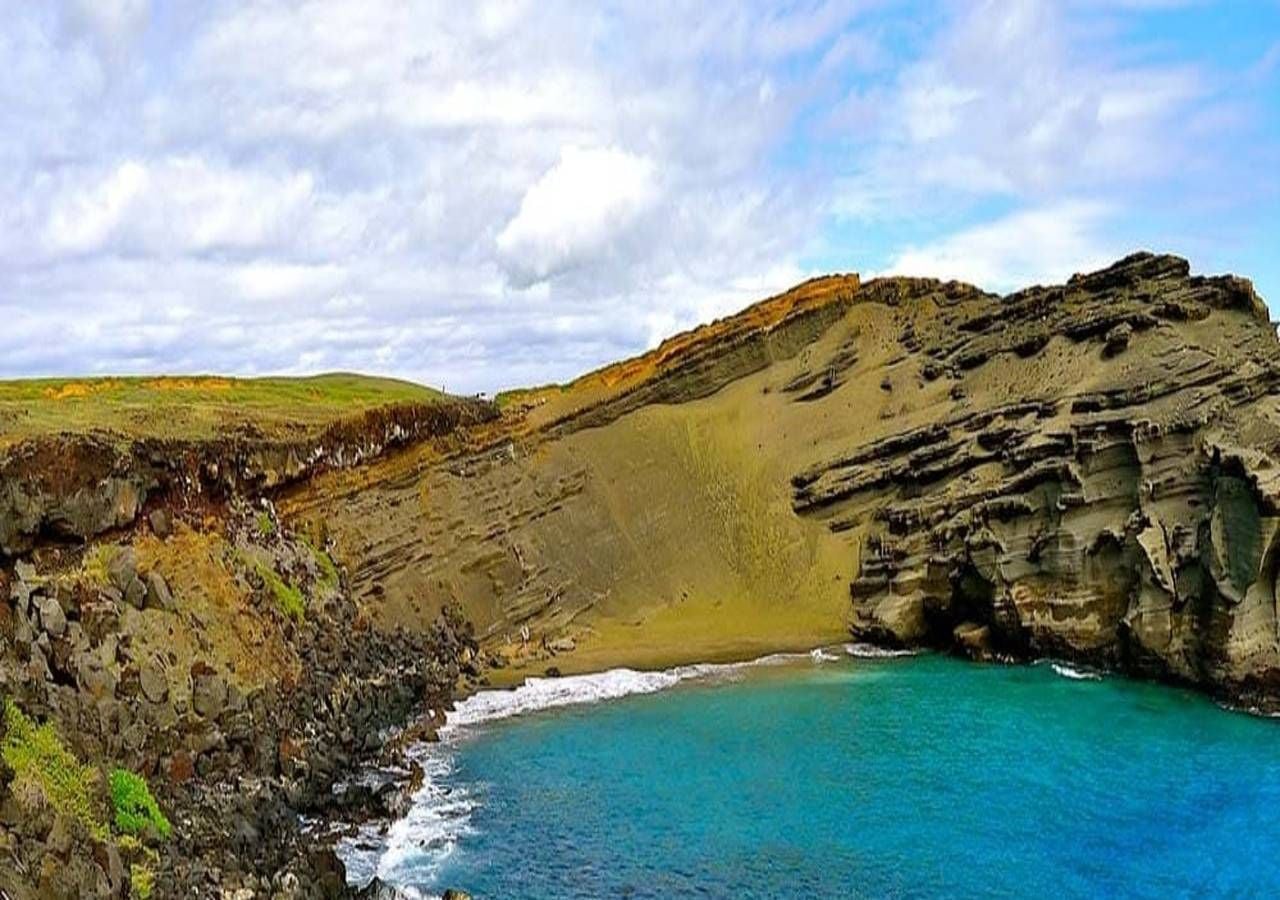 Papakolea, playa rara y hermosa.