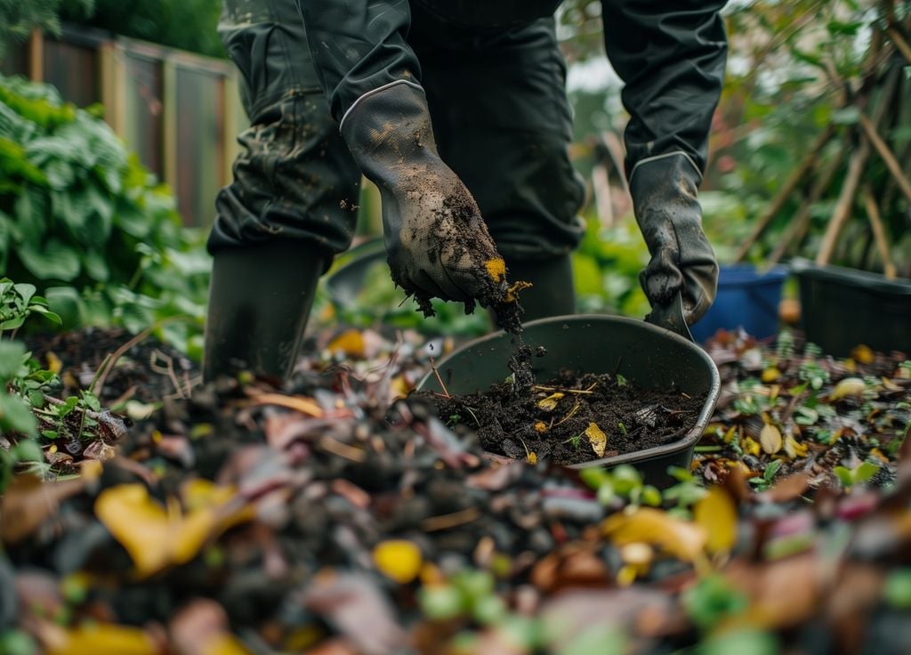 Il est encore possible de ramasser des feuilles qui peuvent trainer dans vos allées : direction le compost !