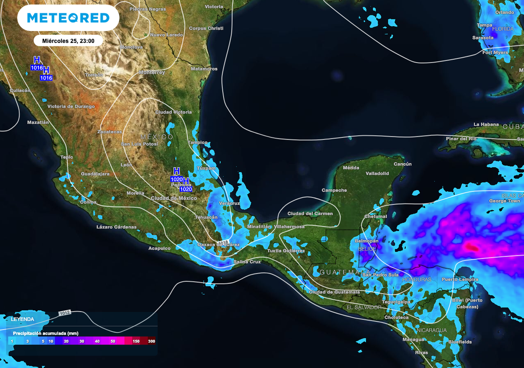 Los acumulados de lluvia serán más significativos para Puebla, Veracruz, Oaxaca y Guerrero.