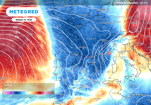 Para ma&ntilde;ana, 14 de marzo: se aproxima a Espa&ntilde;a un descenso de temperaturas de entre 6 y 10 &ordm;C