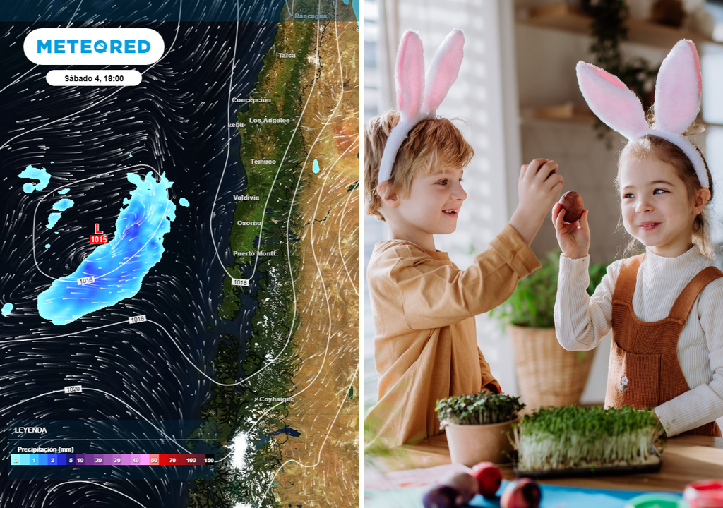 La baja segregada dejaría chubascos en 3 regiones del centro-sur de Chile.