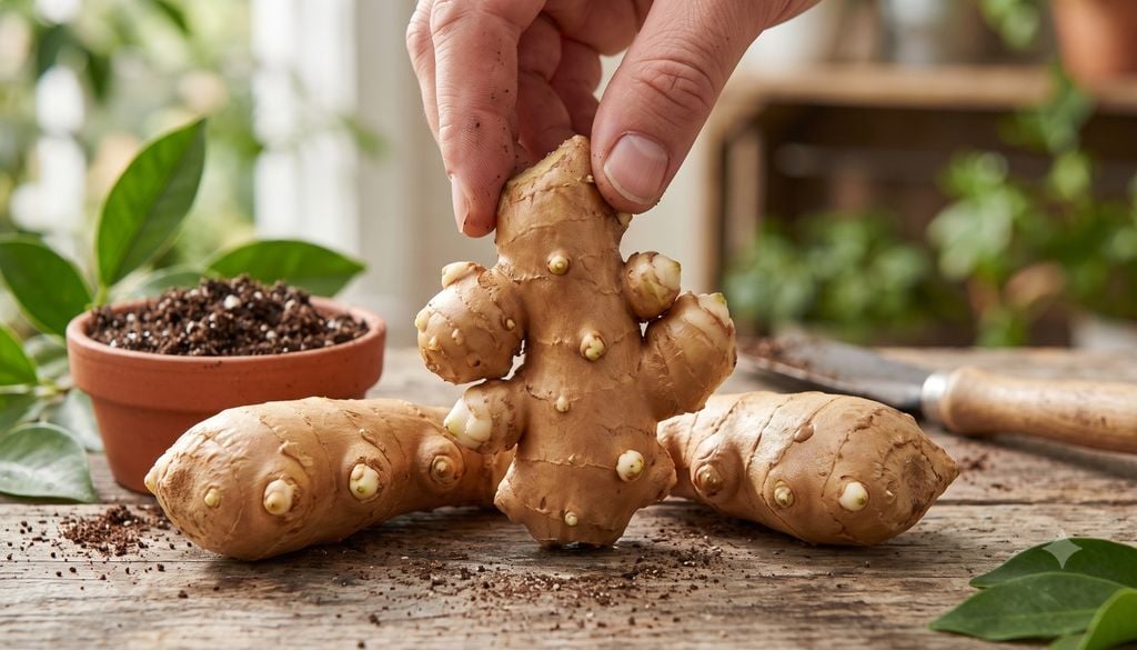 plantas Elegí rizomas firmes y carnosos. Las pequeñas protuberancias en la superficie son las yemas de donde asomarán los nuevos brotes.