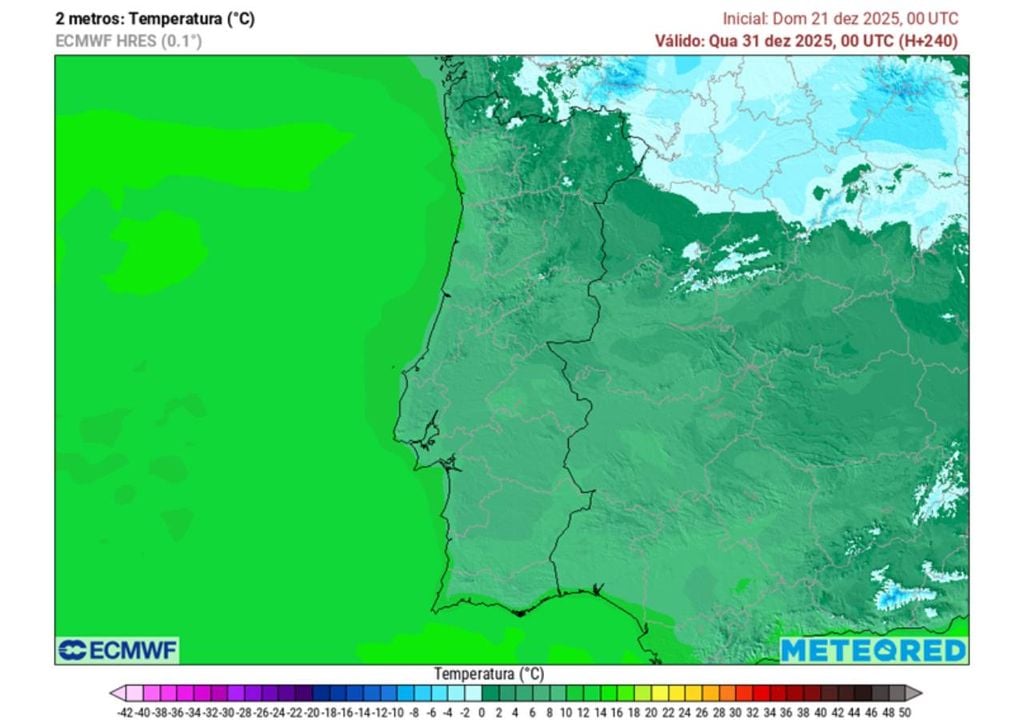 Temperaturas muito baixas na transição de ano.