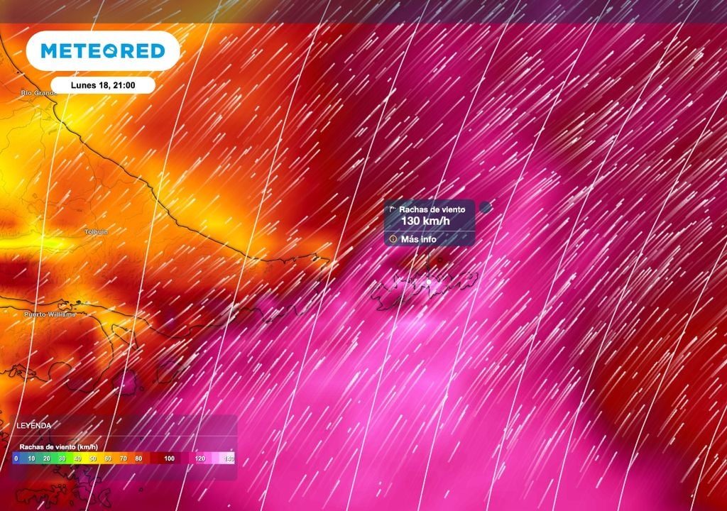 Isla de los Estados La Isla de los Estados es uno de los lugares más extremos de Argentina. Y lo será especialmente este lunes. El apretado gradiente de presión producirá ráfagas del sudoeste que podrán superar los 125 km/h, e incluso tocar valores puntuales en el entorno de 130 km/h.