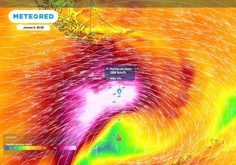 Patagonia con calor en el norte y viento intenso en el sur: r&aacute;fagas extremas de +150 km/h en el Pasaje de Drake