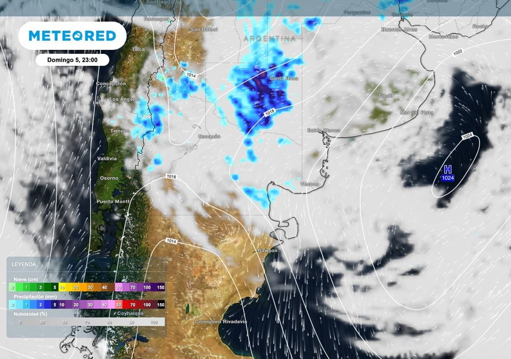 Para el domingo de Pascua abundante nubosidad con viento del sector este invadirá al norte de la Patagonia. Se esperan algunas lluvias, incluía la provincia de Neuquén. Algunas tormentas serán posibles, aunque las más intensas podrán desarrollarse sobre valle medio y algunos sectores del este rionegrino.