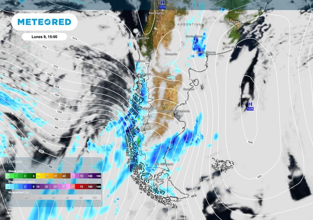 La semana se inicia con tormentas en el noreste de la Patagonia, mientras un frente cálido lleva lluvias al sur de Chubut y Santa Cruz con algunas nieblas persistentes.