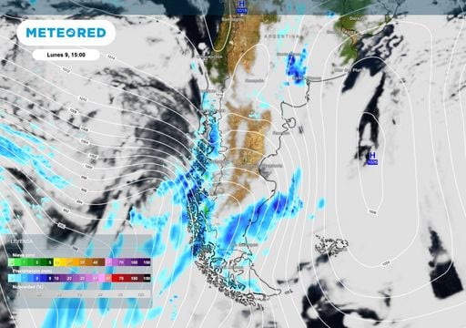 Patagonia con tormentas intensas en el norte y lluvias en el sur al inicio de la semana