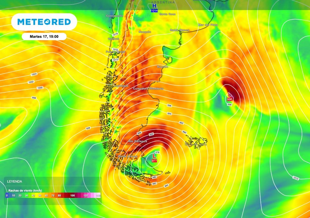 Viento patagónico El viento intenso será protagonista también esta semana. El lunes especialmente sobre el centro y norte de la región, y extendiéndose hacia el sur durante el martes con ráfagas muy intensas.