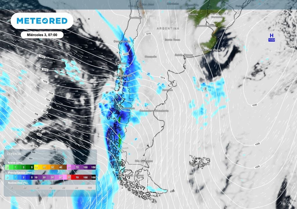 Un frente frío cruzará la Patagonia durante el miércoles, pero la mayor parte de la precipitación será del lado chileno, y en algunos sectores cordilleranos.