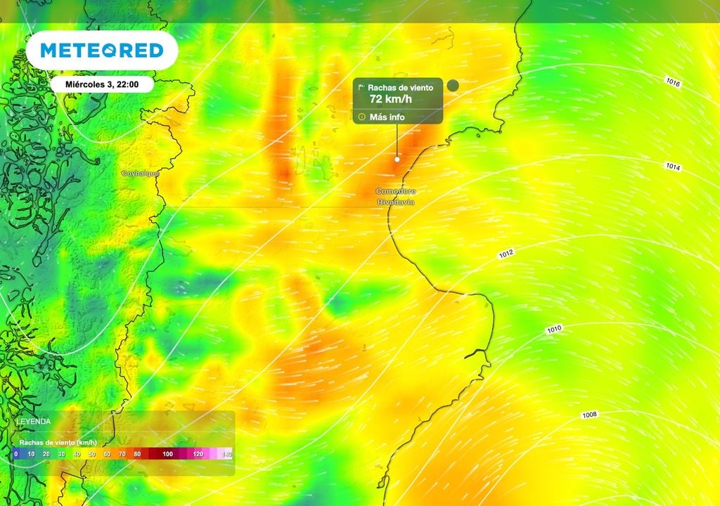 Tras el pasaje frontal se esperan algunos períodos ventosos en el centro de la Patagonia. El área de Comodoro Rivadavia podrá tener ráfagas de más de 70 km/h.