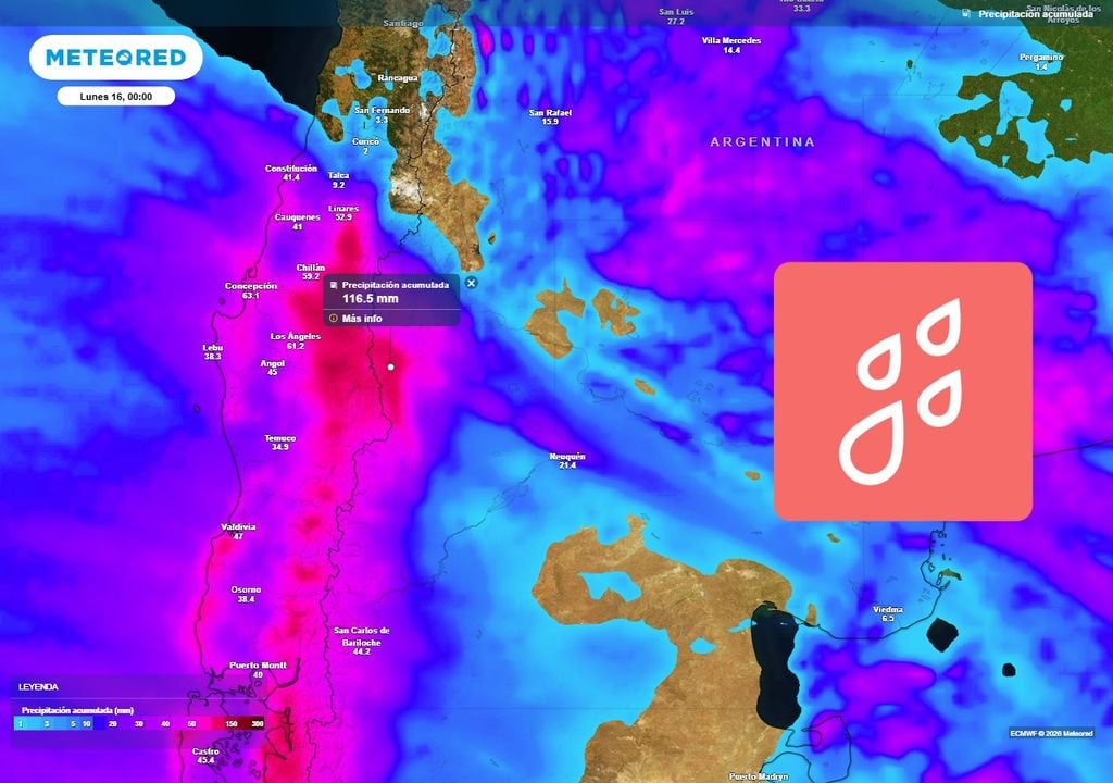 El avance de un frente frío producirá lluvias intensas en la zona cordillerana entre el sábado 14 y la primera parte del domingo 15 de marzo.
