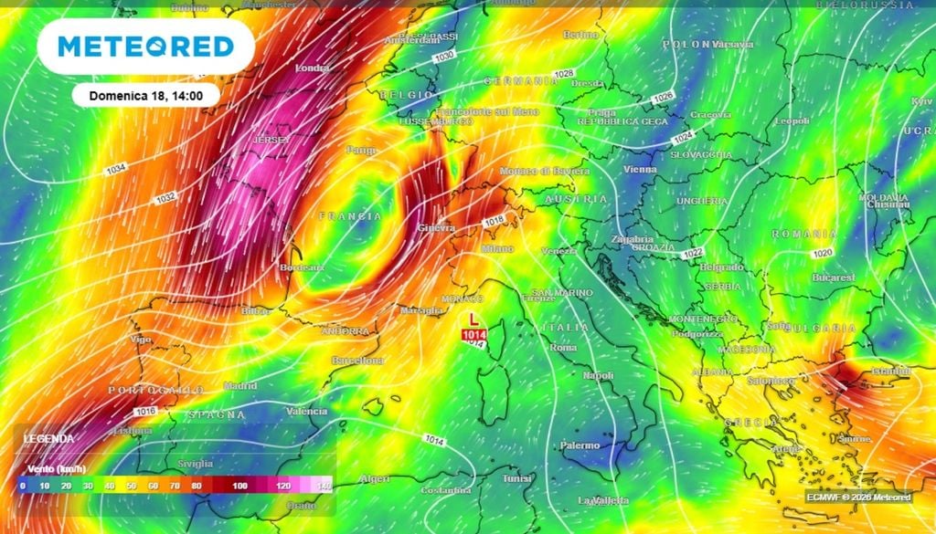 Le proiezioni a medio e lungo raggio restano subordinate all'esatta traiettoria del vortice freddo isolato, che, proprio per le sue caratteristiche, con una collocazione definitiva differente, potrebbe incidere notevolmente sull'effettiva distribuzione geografica delle piogge. ECMWF-MeteoRed