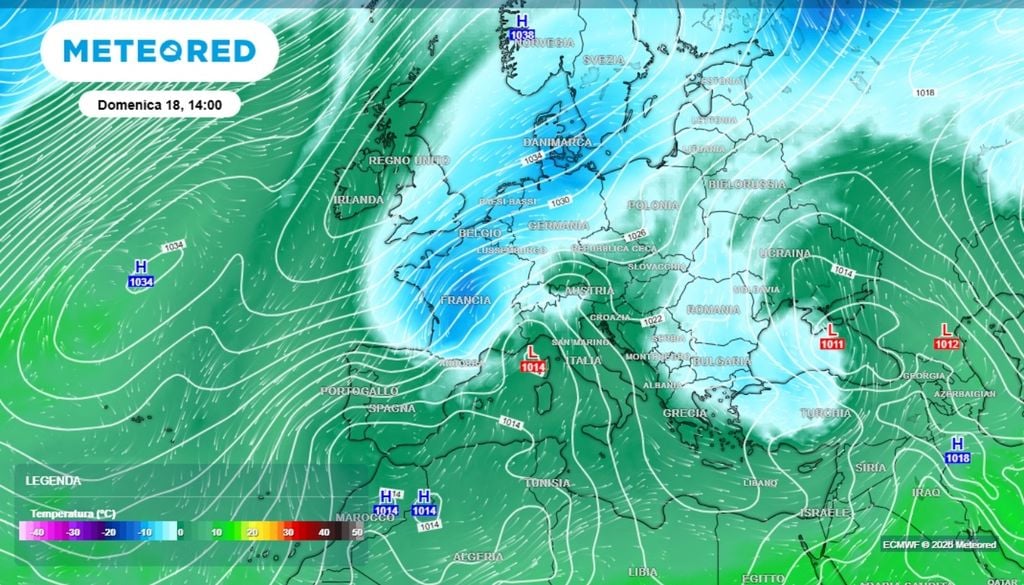 L'impianto generale vede i modelli coerenti sulla discesa di un impulso instabile più freddo dal Nord Europa nei prossimi giorni, la traiettoria di questa goccia fredda divide i due modelli. ECMWF-MeteoRed
