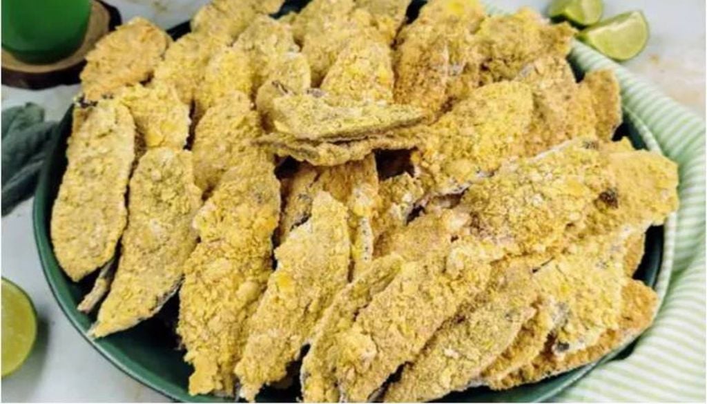 A planta Lambari é consumida empanada e frita à milanesa, servida como petisco ou acompanhamento. Crédito: Divulgação.