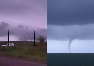 Pelo menos dois tornados foram registrados no Rio Grande do Sul nesta quinta-feira; confira imagens