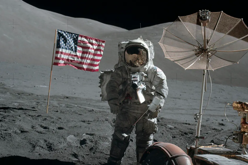 A missão Apollo 17 foi responsável pela maior parte das amostras lunares que temos na Terra atualmente. Crédito: NASA