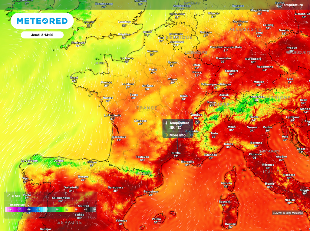 Net recul de la chaleur jeudi.